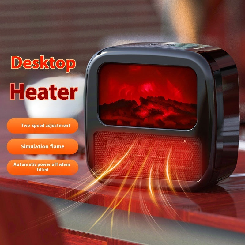 Portable 3D Flame Electric Heater - Household Warmer & Air Fan with Realistic Fire Effect, Perfect for Winter Room Heating