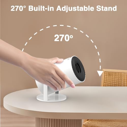 Smart Mini Projector with WiFi 6 and Bluetooth, Auto Keystone Outdoor Movie Projector, Big Screen Home Portable Projector for Phone/TV Stick/Laptop/HDMI