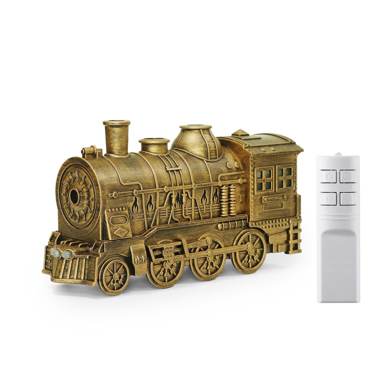 Retro Creative Home Décor - Small Train Model with Spinning Spray Effect for Unique Display