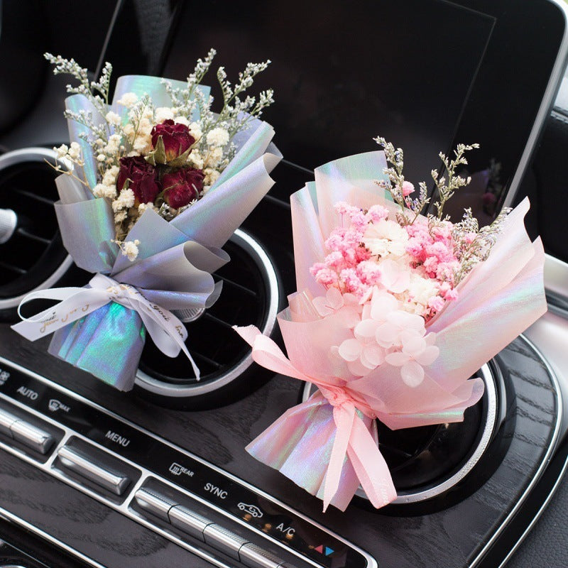 EternalRose Car Aromatherapy Vent Perfume – Handmade Bouquet