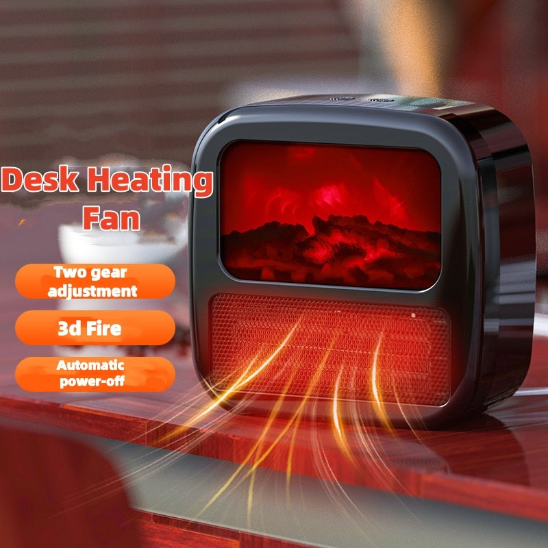 Portable 3D Flame Electric Heater - Household Warmer & Air Fan with Realistic Fire Effect, Perfect for Winter Room Heating