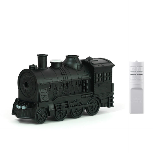 Retro Creative Home Décor - Small Train Model with Spinning Spray Effect for Unique Display