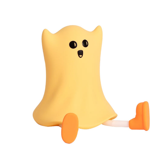 Halloween Ghost-Shaped Silicone Bedside Lamp - Touch Control, Soft Glow, Water-Resistant Decoration